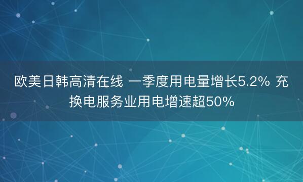 欧美日韩高清在线 一季度用电量增长5.2% 充换电服务业用电增速超50%