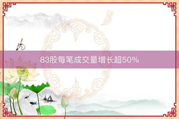 83股每笔成交量增长超50%