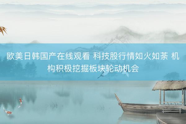 欧美日韩国产在线观看 科技股行情如火如荼 机构积极挖掘板块轮动机会