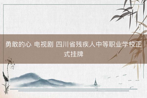 勇敢的心 电视剧 四川省残疾人中等职业学校正式挂牌