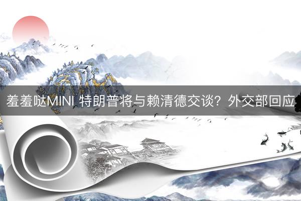 羞羞哒MINI 特朗普将与赖清德交谈?外交部回应