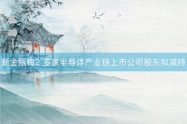 新金瓶梅2 多家半导体产业链上市公司股东拟减持