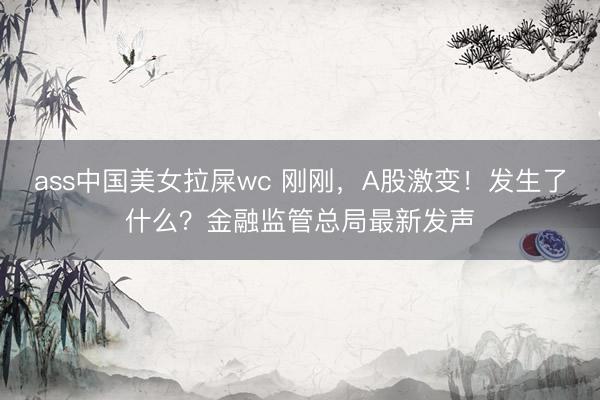 ass中国美女拉屎wc 刚刚，A股激变！发生了什么？金融监管总局最新发声