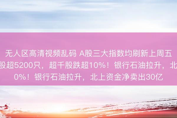 无人区高清视频乱码 A股三大指数均刷新上周五低点，三市下跌个股超5200只，超千股跌超10%！银行石油拉升，北上资金净卖出30亿