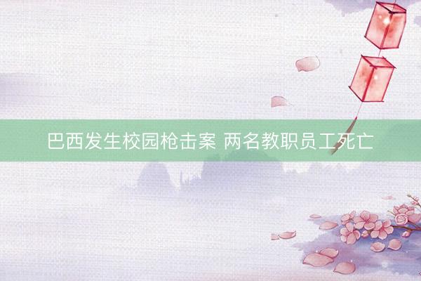 巴西发生校园枪击案 两名教职员工死亡
