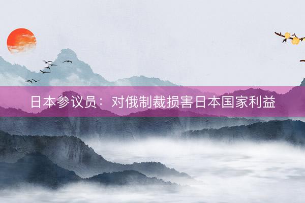 日本参议员：对俄制裁损害日本国家利益