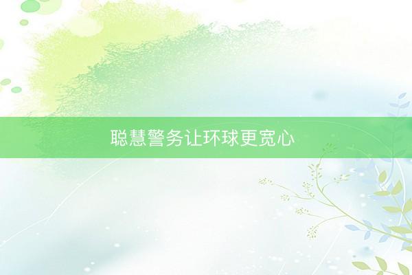 聪慧警务让环球更宽心 
