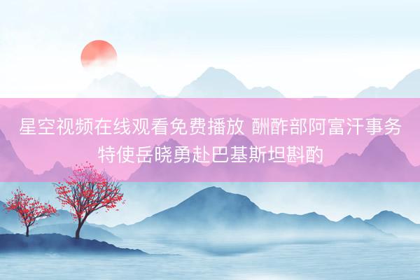星空视频在线观看免费播放 酬酢部阿富汗事务特使岳晓勇赴巴基斯坦斟酌