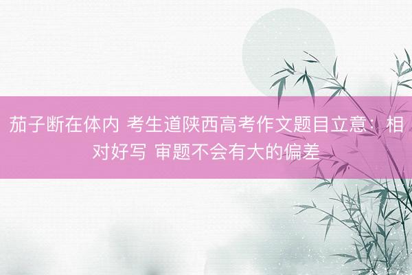 茄子断在体内 考生道陕西高考作文题目立意：相对好写 审题不会有大的偏差