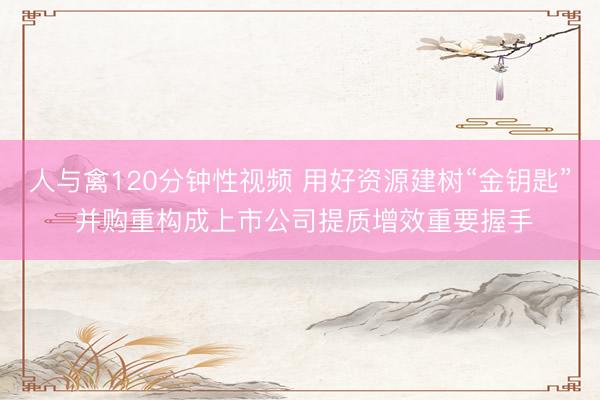 人与禽120分钟性视频 用好资源建树“金钥匙” 并购重构成上市公司提质增效重要握手