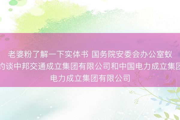 老婆粉了解一下实体书 国务院安委会办公室蚁集三部委约谈中邦交通成立集团有限公司和中国电力成立集团有限公司