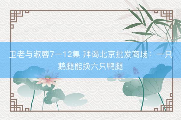 卫老与淑蓉7一12集 拜谒北京批发商场：一只鹅腿能换六只鸭腿