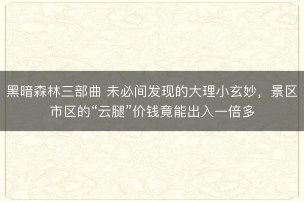 黑暗森林三部曲 未必间发现的大理小玄妙，景区市区的“云腿”价钱竟能出入一倍多