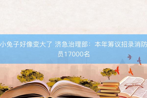 小兔子好像变大了 济急治理部：本年筹议招录消防员17000名