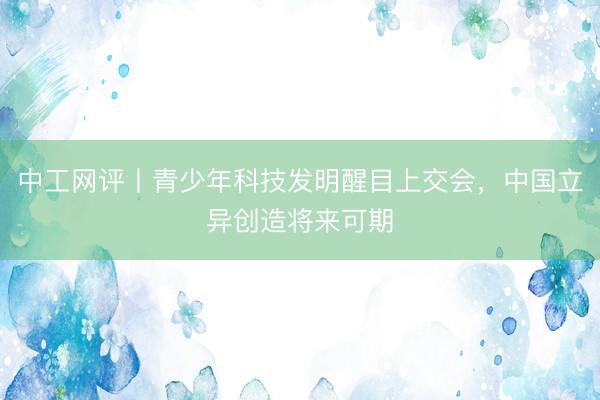 中工网评丨青少年科技发明醒目上交会，中国立异创造将来可期