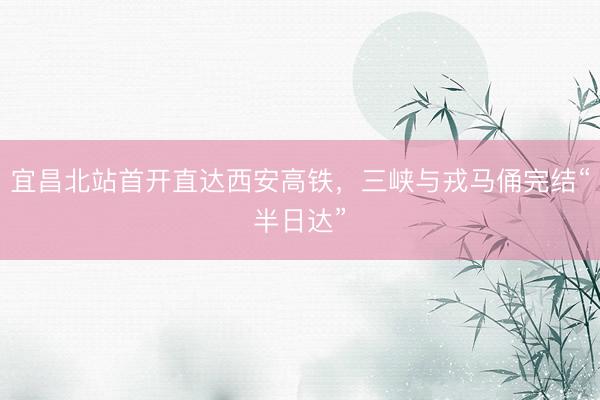 宜昌北站首开直达西安高铁，三峡与戎马俑完结“半日达”