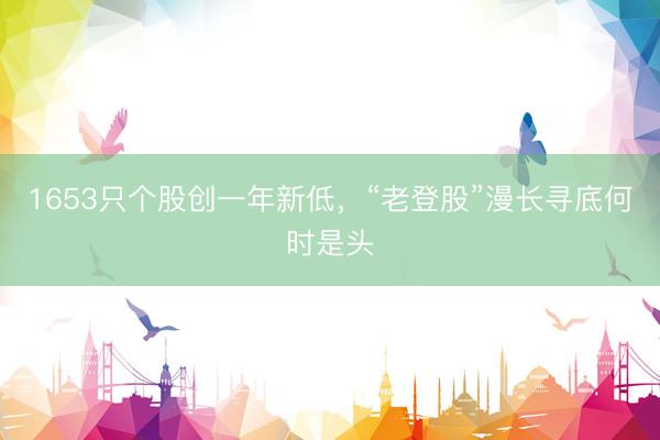 1653只个股创一年新低，“老登股”漫长寻底何时是头