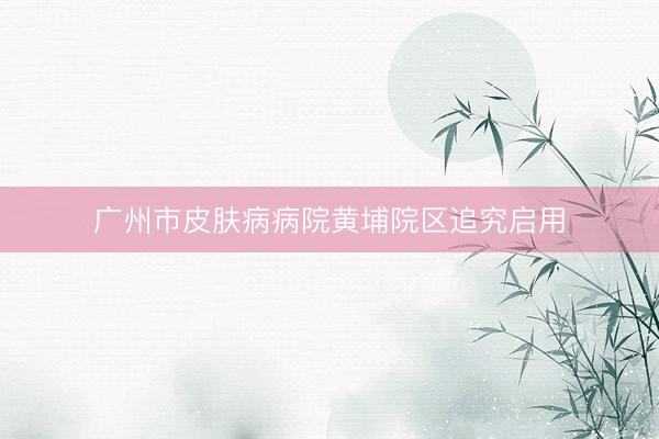 广州市皮肤病病院黄埔院区追究启用